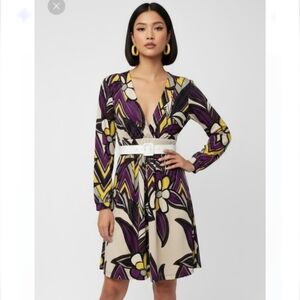 Catch My I Dress Purple Floral Retro Y2K Mod XL